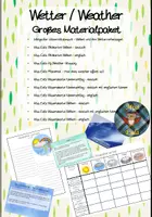 Vorschau - Stundenentwürfe - Großes Materialpaket Wetter / Weather - bilingual - Deckblatt