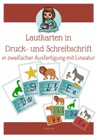 Vorschau - Fördermaterial/Inklusion - Materialpaket: Lautkarten in Druck- und Schreibschrift - mit Lineatur - Deckblatt