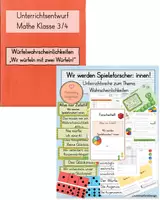 Vorschau - Stundenentwürfe - Wahrscheinlichkeit mit Würfeln: Unterrichtsreihe & Unterrichtsentwurf (Kl. 3/4) - Deckblatt