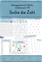 Vorschau - Arbeitsblätter - Anfangsunterricht Mathe, Zahlenraum 10, Zahlen suchen,schreiben, einkreisen,verbinden - Deckblatt