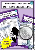 Vorschau - Arbeitsblätter - SPARPAKET zur Ballade DER ZAUBERLEHRLING - Word & PDF - Deckblatt