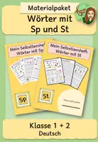 Vorschau - Arbeitsblätter - Materialpaket Wörter mit St und Sp am Wortanfang - Deckblatt