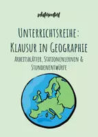 Vorschau - Stundenentwürfe - Unterrichtsreihe: Klausur in Geographie / Erdkunde - Stationenlernen, Arbeitsblätter & Stundenentwürfe - Deckblatt