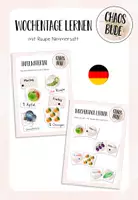 Vorschau - Spiele - Wochentage lernen mit der Raupe Nimmersatt - Materialpaket - Deckblatt