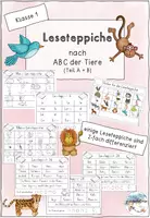 Vorschau - Arbeitsblätter - Leseteppiche (ABC der Tiere Teil A + B) - Deckblatt