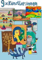 Vorschau - Stundenentwürfe - 9 Künstler:innen im Kunstunterricht, 9 fertige Kunsteinheiten, Kunst Grundschule, Kunst Paket, Kunst fachfremd unterrichten - Deckblatt