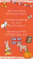 Vorschau - Arbeitsblätter - Wachsendes Materialpaket Lesespaziergänge Englisch - Story Walk (Growing bundle) - Deckblatt