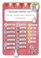 Vorschau - Poster - Français Materialpaket Tafelbilder/Plakate Unité 4 - Deckblatt