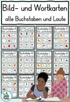 Vorschau - Fördermaterial/Inklusion - Materialpaket Bild- und Wortkarten für den Buchstabenlehrgang- Buchstabeneinführung DaZ / Deutsch - Deckblatt
