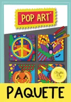 Vista previa - Hojas de trabajo - Dibujos para colorear / Pop art - Paquete de materiales - Portada