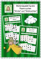 Vorschau - Spiele - Materialpaket Spiele Paare suchen "Winter" und "Weihnachten" - Deckblatt