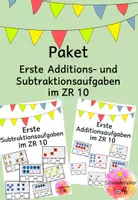 Vorschau - Arbeitsblätter - Addition und Subtraktion im Zahlenraum 10, ZR 10, Materialpaket, 280 Karten, Förderung, Förderschule, Anzahlerfassung - Deckblatt