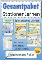 Vorschau - Stundenentwürfe - Stationenlernen / Lerntheken GESAMTPAKET (wachsend) - Deckblatt