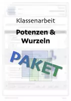 Vorschau - Klassenarbeiten - Paket: Klassenarbeit - Potenzen und Wurzeln A und B - Deckblatt