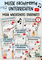 Vorschau - Arbeitsblätter - MUSIK fachfremd unterrichten - MEGA WACHSENDES Materialpaket! Musikunterricht 5.,6.,7.,8.,9. Klasse - Deckblatt