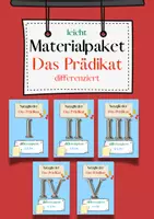 Vorschau - Arbeitsblätter - Materialpaket Das Prädikat Übungen | differenziert - leicht (wachsendes Paket) - Deckblatt