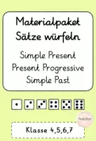 Vorschau - Arbeitsblätter - Materialpaket - Sätze würfeln für Simple Present, Present Progressive und Simple Past - Deckblatt