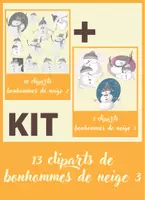 Aperçu - Cartes / Images - Kit 13 clip arts de bonhommes de neige 3 - Page de couverture
