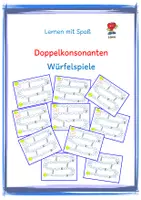 Vorschau - Spiele - Materialpaket Würfelspiele zu Doppelkonsonanten - Deckblatt