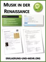 Vorschau - Arbeitsblätter - Musik in der Renaissance (Materialpaket) - Deckblatt