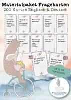 Vorschau - Arbeitsblätter - Paket 200 Fragekarten für Sprechanlässe (Englisch & Deutsch) FrauCuppaTea - Deckblatt