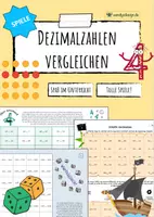 Vorschau - Arbeitsblätter - Dezimalzahlen vergleichen - Spielesammlung (3 Spiele + 2AB) - Deckblatt