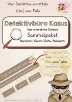 Vorschau - Interaktives Material - Detektivbüro Kasus - alle vier Fälle in einem Paket - interaktive PDFs - Deckblatt