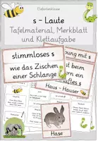 Vorschau - Spiele - s-Laute Materialpaket (Tafelmaterial, Merkblatt, Klettaufgabe) - Deckblatt