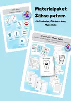 Vorschau - Arbeitsblätter - Materialpaket Zähne putzen - Inklusion, Förderschule, Vorschule, 1. Klasse - Deckblatt