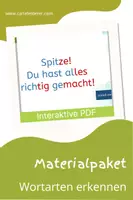Vorschau - Spiele - Materialpaket: Wortarten erkennen (Verben, Nomen, Adjektive) - Deckblatt