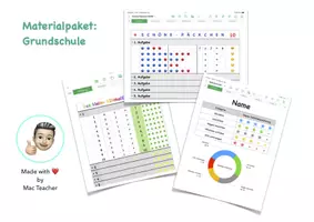 Vorschau - Arbeitsblätter - Das digitale Materialpaket "Grundschule". Interaktive Materialien: 1x1, Selbsteinschätzungsbogen und "Schöne Päckchen". - Deckblatt