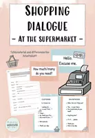 Vorschau - Arbeitsblätter - Materialpaket: Shopping dialogue/At the supermarket - Deckblatt