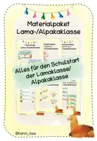Vorschau - Bildkarten - Materialpaket Lamaklasse/Alpakaklasse Klassenzimmer/Rituale/Schulstart/Einschulung - Deckblatt