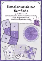 Vorschau - Stationenlernen - Einmaleinsspiele zur 6er-Reihe *MATERIALPAKET* - Deckblatt