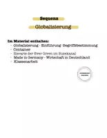 Vorschau - Arbeitsblätter - Globalisierung - Arbeitsblätter zur Sequenz - Deckblatt