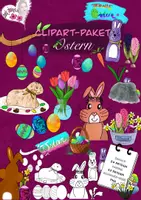 Vorschau - selbst erstellte Cliparts/Grafiken - Materialpaket Clipart Ostern farbig + schwarz-weiß - kommerzielle Nutzung - Deckblatt