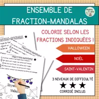 Aperçu - Feuilles d'exercices - Fractions-Mandalas à thème - Page de couverture