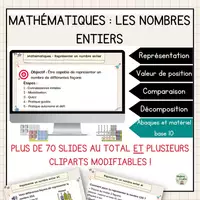 Aperçu - Préparation de séquence / Séquence complète - Les nombres entiers - Enseignement clé en main - Page de couverture