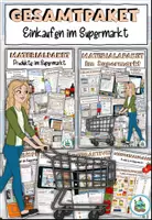 Vorschau - Arbeitsblätter - Gesamtpaket "Einkaufen im Supermarkt" DaZ / DaF / Deutsch - Deckblatt