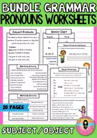 Vista previa - Hojas de trabajo - Bundle Subject and Object Pronouns Worksheets | Paquete de material Subject y Object Pronouns - Portada
