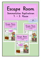Vorschau - Arbeitsblätter - Materialpaket: Escape Room : Sommerliches Kopfrechnen 1.-3. Klasse - Deckblatt