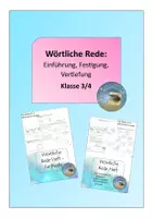 Vorschau - Unterrichtsreihen - Materialpaket Wörtliche Rede Klasse 3/4 - Deckblatt