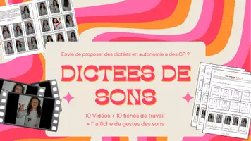 Aperçu - Préparation de séance / Séance complète - Pack des 10 dictées de sons CP - Page de couverture