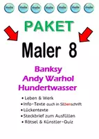 Vorschau - Unterrichtsreihen - PAKET (MALER 8) : Warhol - Banksy - Hundertwasser - Deckblatt