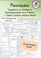 Vorschau - Arbeitsblätter - Materialpaket: "Bewerbungsanschreiben" - Handout, Checkliste, 16 Übungsblätter, schlechtes Beispiel - Klasse 8-10 - Deckblatt