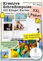 Vorschau - Arbeitsblätter - XXL Paket 100 Kreative Schreibimpulse mit Bildern FrauCuppaTea - Deckblatt