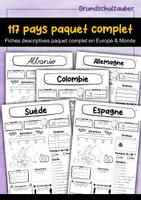 Vorschau - Arbeitsblätter - Fiches pays Kit complet - 117 pays d'Europe & du monde (français) - Deckblatt