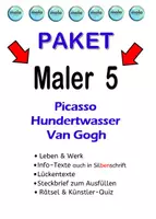 Vorschau - Arbeitsblätter - PAKET ( Maler 5) Picasso - Hundertwasser - Van Gogh - Deckblatt