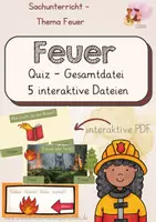 Vorschau - Interaktives Material - Feuer Gesamtpaket - 5 interaktive PDFs - Deckblatt