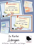 Vorschau - Arbeitsblätter - Materialpaket: Übungskartei Längen umrechnen - Deckblatt
